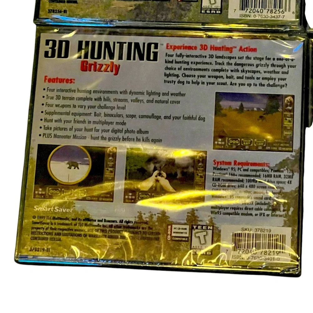 Vintage NWT 3D Hunting Whitetail Fever Deer Hunter Windows 95/98 PC Game Bundle